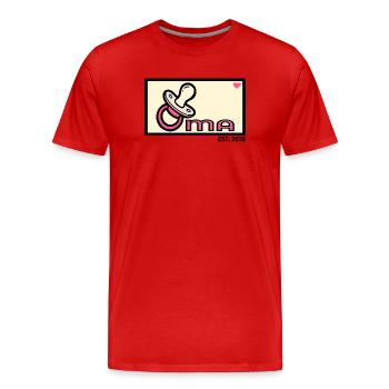 Schwangerschaft Geburt - Baby Oma 2026 - Männer Premium Bio T-Shirt - Rot - Vorne - Damien (186cm)