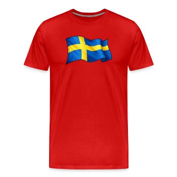 Schweden Fahne - Männer Premium Bio T-Shirt - Rot - Vorne - Damien (186cm)