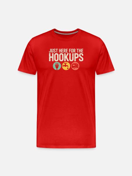 Juste ici pour les rencontres - T-shirt bio Premium Homme - rouge