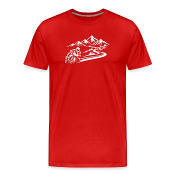 Alpine Pass Ride - Men's Premium Organic T-Shirt - red - Front - Damien (186cm)