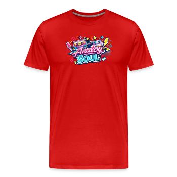 Analog Soul Neon Retro - Männer Premium Bio T-Shirt - Rot - Vorne - Damien (186cm)