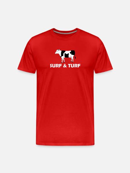 SURF & TURF - Men's Premium Organic T-Shirt - red