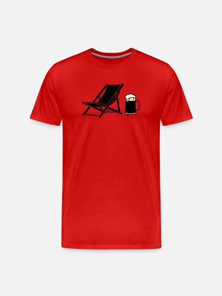 Deck Chair Beer Mug Silhouette - Men's Premium Organic T-Shirt - red
