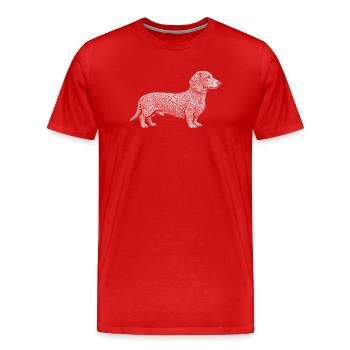 Dackel - Männer Premium Bio T-Shirt - Rot - Vorne - Damien (186cm)