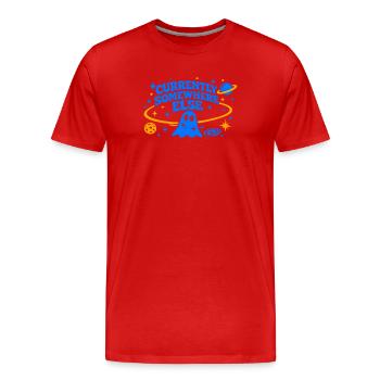 ACTUELLEMENT AILLEURS - T-shirt bio Premium Homme - rouge - Devant - Damien (186cm)