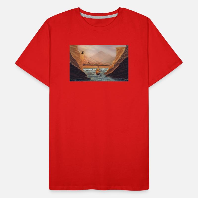 Journey to Dawn in Cliffs Men's Premium Organic T-Shirt