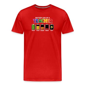 Autonomie d’un enseignant - T-shirt bio Premium Homme - rouge - Devant - Damien (186cm)