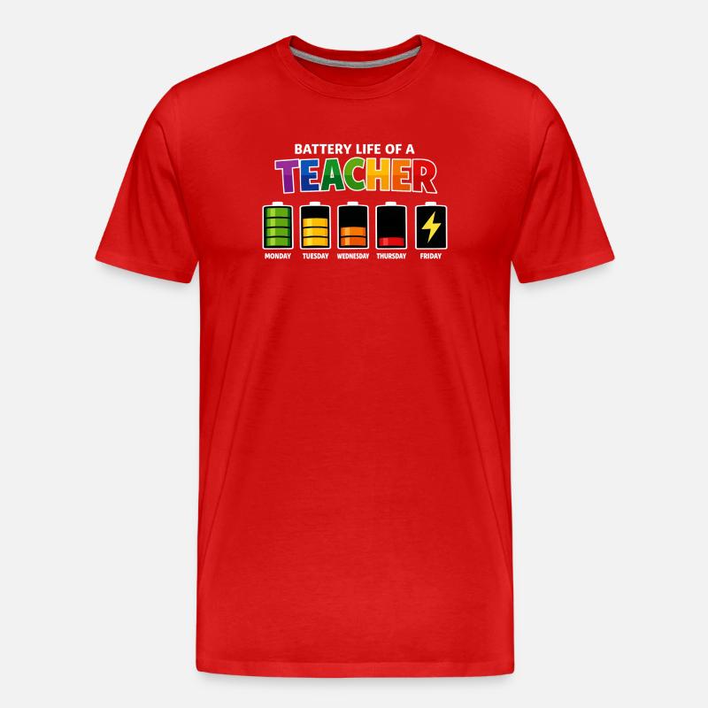 Autonomie d’un enseignant - T-shirt bio Premium Homme - rouge