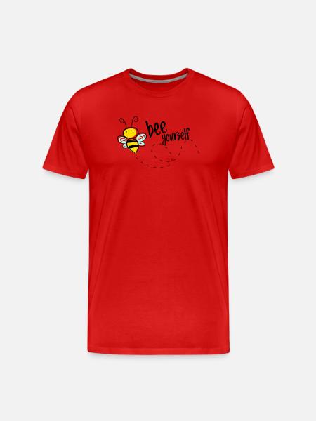 Bee Yourself Bee Saying T-Shirt - Men's Premium Organic T-Shirt - red