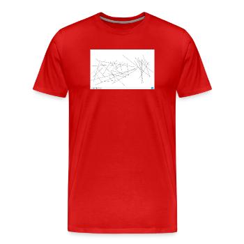 Abstraction de droite dentelée - T-shirt bio Premium Homme - rouge - Devant - Damien (186cm)