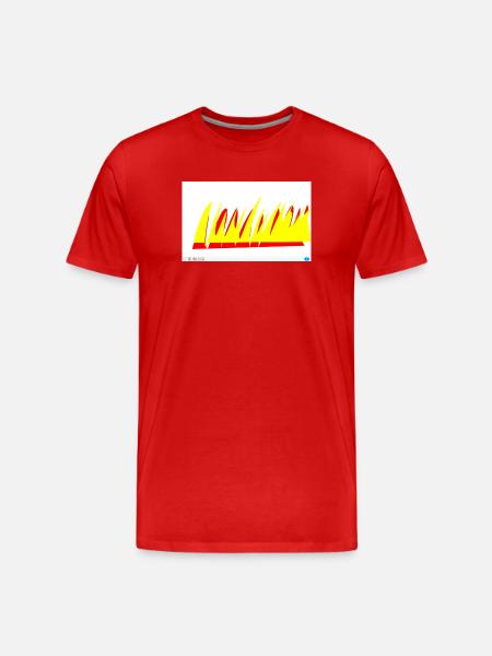 Flame Lines Yellow-Red - Men's Premium Organic T-Shirt - red