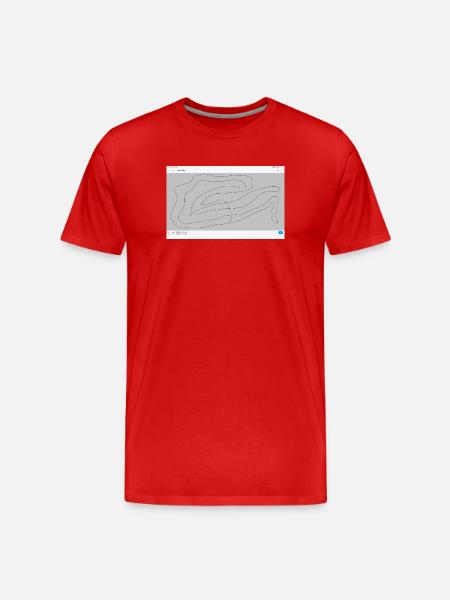 Fließende Konturen Linienkunst - Männer Premium Bio T-Shirt - Rot
