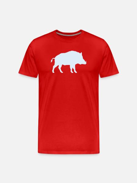 Blue Wild Boar Silhouette - Men's Premium Organic T-Shirt - red