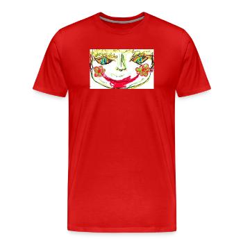 Virágos. - T-shirt bio Premium Homme - rouge - Devant - Damien (186cm)