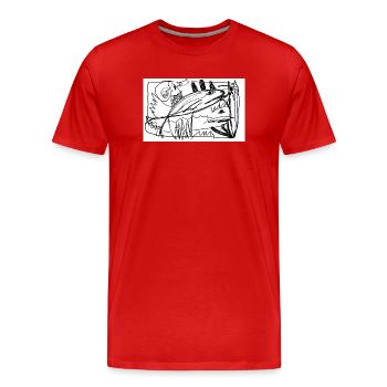 Poissons ! Rêve des Profondeurs - T-shirt bio Premium Homme - rouge - Devant - Damien (186cm)