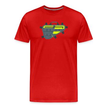 Bicycle Frame Bag Icon - Men's Premium Organic T-Shirt - red - Front - Damien (186cm)