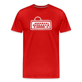 Retro_Vintage_80er_90er_Jahre_Tastatur_schwarzw - T-shirt bio Premium Homme - rouge - Devant - Damien (186cm)