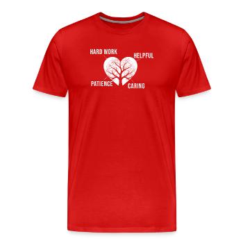 Social Worker Quote Hard Worker Social Work - Männer Premium Bio T-Shirt - Rot - Vorne - Damien (186cm)