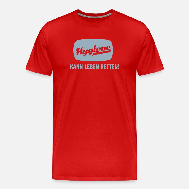 Hygiene kann Leben retten! - Männer Premium Bio T-Shirt - Rot