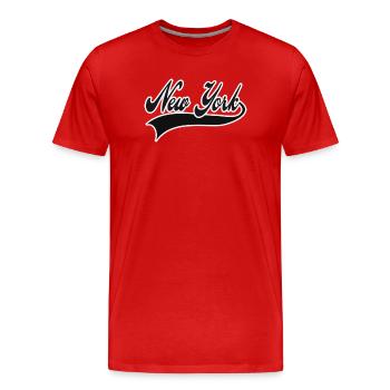 New York - T-shirt bio Premium Homme - rouge - Devant - Damien (186cm)