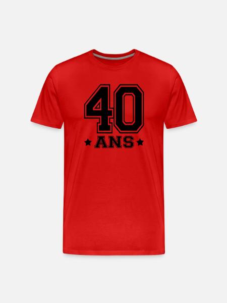 40 ANS,âge - T-shirt bio Premium Homme - rouge