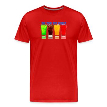 Do You See Blue? Farbige Getränke - Männer Premium Bio T-Shirt - Rot - Vorne - Damien (186cm)