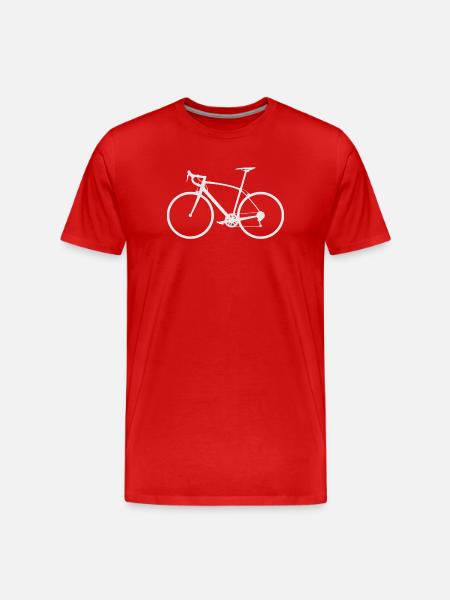 Minimal Bicycle Line Art - Men's Premium Organic T-Shirt - red