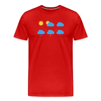 Symboles Météo - T-shirt bio Premium Homme - rouge - Devant - Damien (186cm)