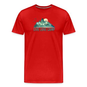 Live Liebescamp - Männer Premium Bio T-Shirt - Rot - Vorne - Damien (186cm)