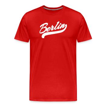 Berlin Retro - Men's Premium Organic T-Shirt - red - Front - Damien (186cm)