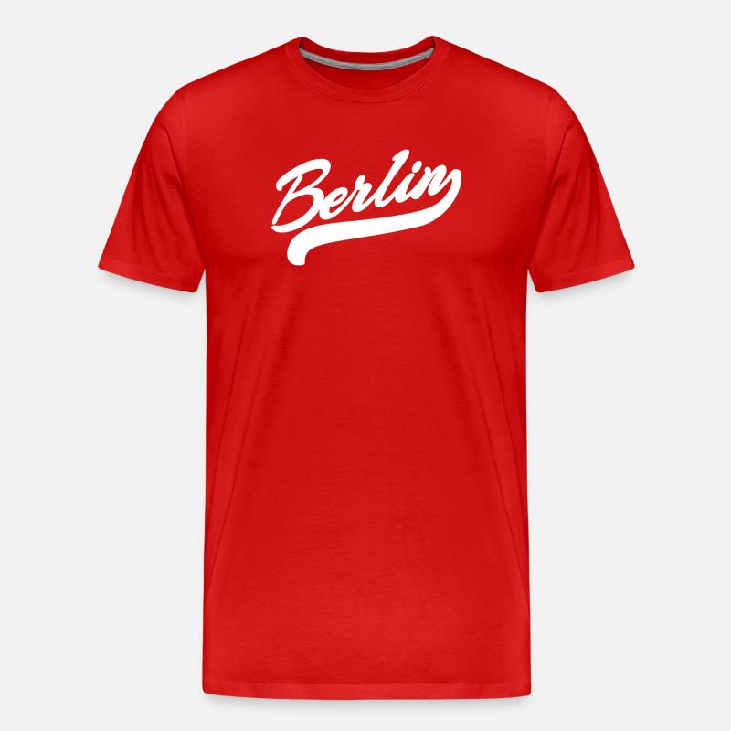 Berlin Retro - Männer Premium Bio T-Shirt - Rot