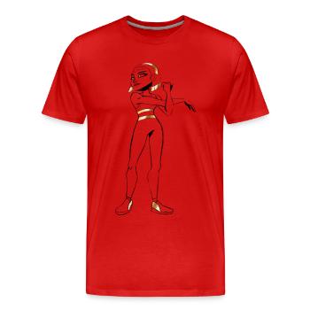 kamila Sketch Two - Men's Premium Organic T-Shirt - red - Front - Damien (186cm)