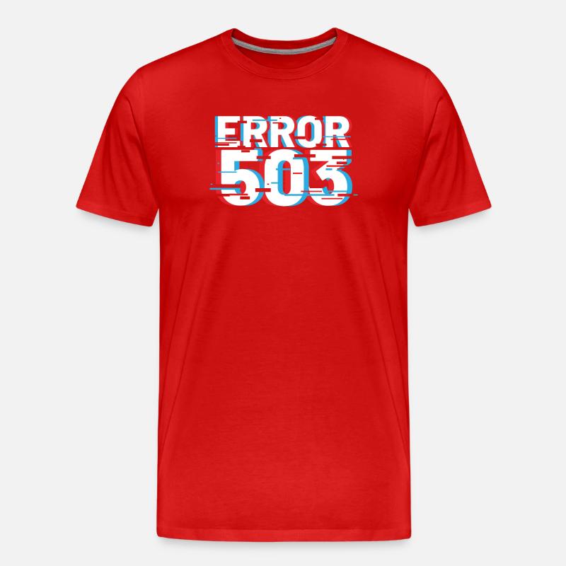 Fehler 503 Glitch - Männer Premium Bio T-Shirt - Rot