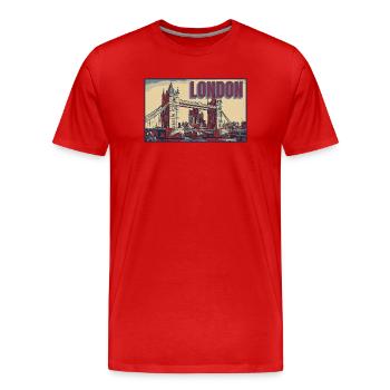 London Tower bridge skyline - Männer Premium Bio T-Shirt - Rot - Vorne - Damien (186cm)