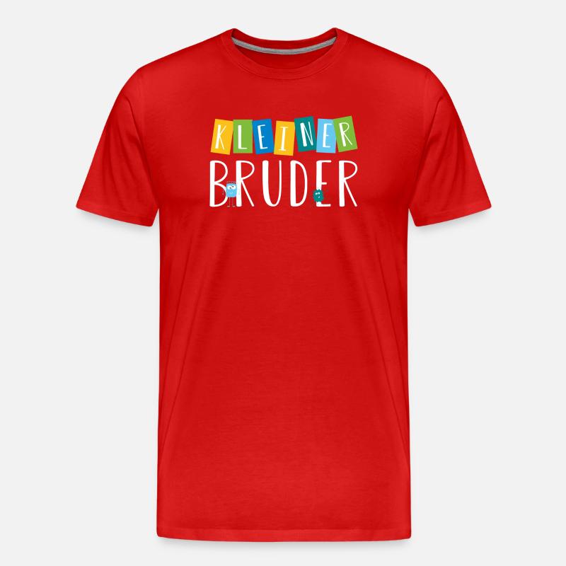 kleiner Bruder - süße Monster - Männer Premium Bio T-Shirt - Rot