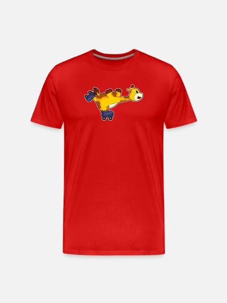 Giraffe Inline skating Inline skates - Männer Premium Bio T-Shirt - Rot