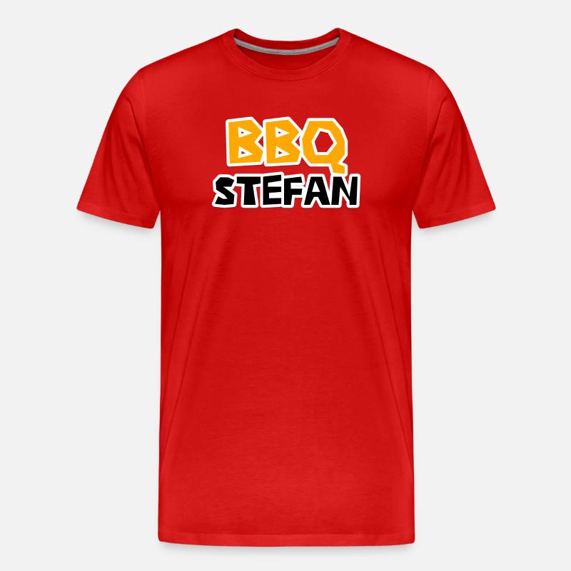 STEFAN BBQ Designer - Männer Premium Bio T-Shirt - Rot