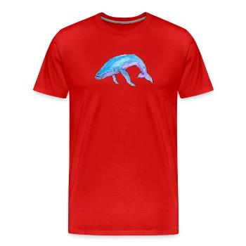 Baleine à bosse aquarelle - T-shirt bio Premium Homme - rouge - Devant - Damien (186cm)