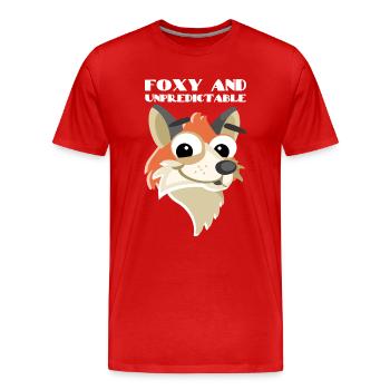 Renard Coquin Renard roux Foxy Et Imprévisible - T-shirt bio Premium Homme - rouge - Devant - Damien (186cm)