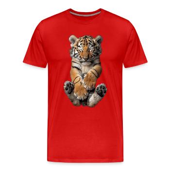 Tiger - Männer Premium Bio T-Shirt - Rot - Vorne - Damien (186cm)