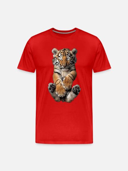 Tiger - Männer Premium Bio T-Shirt - Rot
