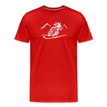 Motorcycle Action Silhouette - Men's Premium Organic T-Shirt - red - Front - Damien (186cm)