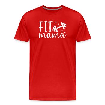 Fit Mama avec haltère - T-shirt bio Premium Homme - rouge - Devant - Damien (186cm)