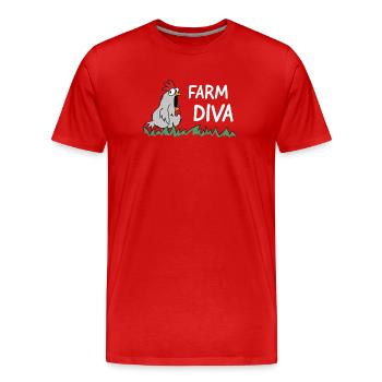 farm diva chicken hen - Männer Premium Bio T-Shirt - Rot - Vorne - Damien (186cm)