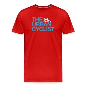 Le cycliste urbain - T-shirt bio Premium Homme - rouge - Devant - Damien (186cm)