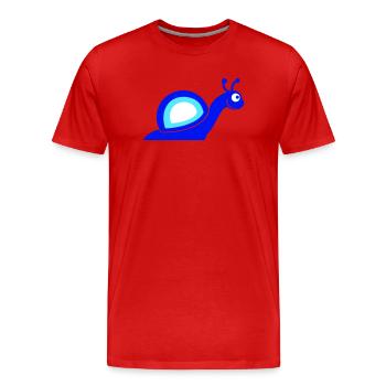 Snail shell snail happy cute silhouette - Men's Premium Organic T-Shirt - red - Front - Damien (186cm)