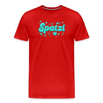 Spatzi / Y2K Design - Männer Premium Bio T-Shirt - Rot - Vorne - Damien (186cm)