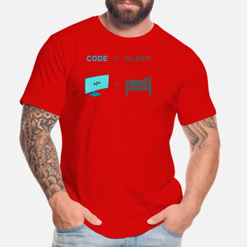 Code vs Veille : codeur en mode veille T-shirt bio Premium Homme