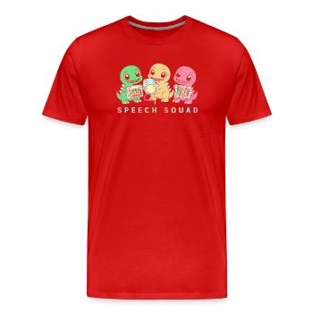 Speech therapist, speech therapist, speech therapy - Men's Premium Organic T-Shirt - red - Front - Damien (186cm)