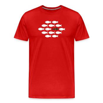 Poisson plaid unique - T-shirt bio Premium Homme - rouge - Devant - Damien (186cm)